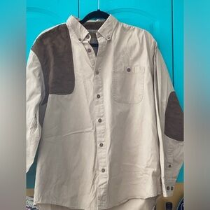 🐎 Morgan Creek Outfitters Shooter Shirt Khaki NWOT  Large OUTDOORS